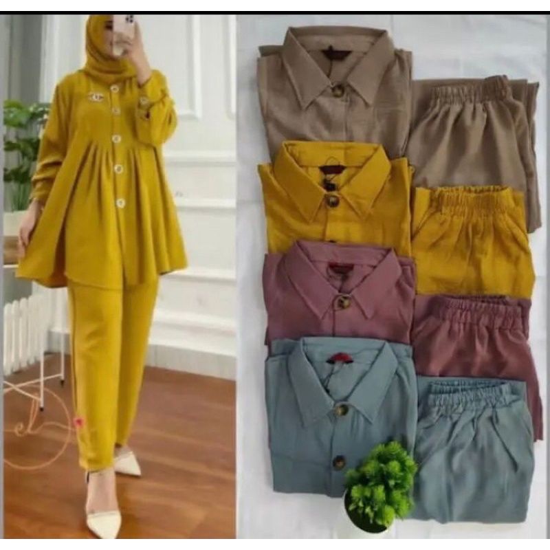 ZIVIA SET CRINKLE AIRFLOW LD 110 // ZIVIA SETELAN POLOS // ONESET CRINKLE AIRFLOW // ZIVIA SETELAN K