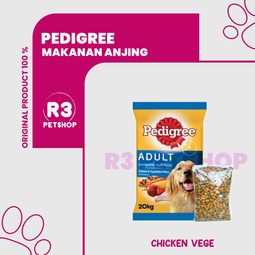 Makanan Anjing kering Pedigree 1kg Rasa beef/Chicken