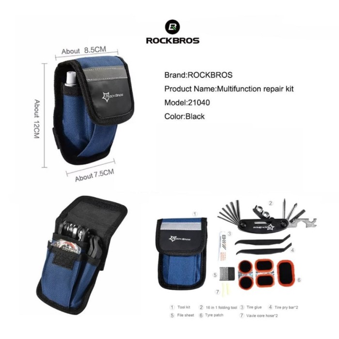 Rockbros Kunci Sepeda Tambal Ban Sepeda Lipat MTB Road Bike Satu Set