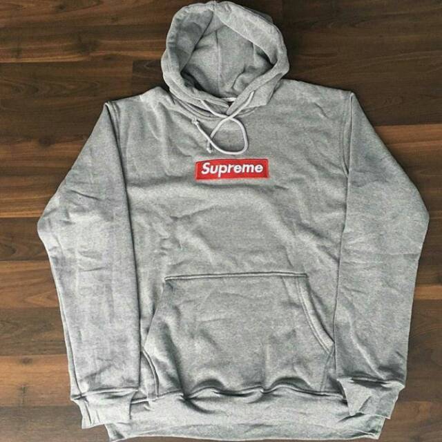 gray supreme hoodie