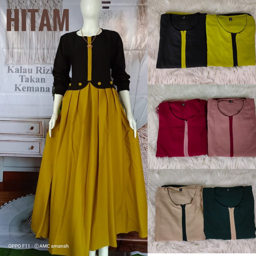 GAMIS WOLLYCRAPE BAHAN PREMIUM MAYUNG LEBAR