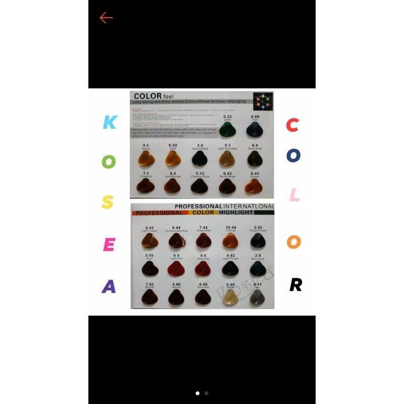 Kosea hair color/120gr/pewarna rambut permanen