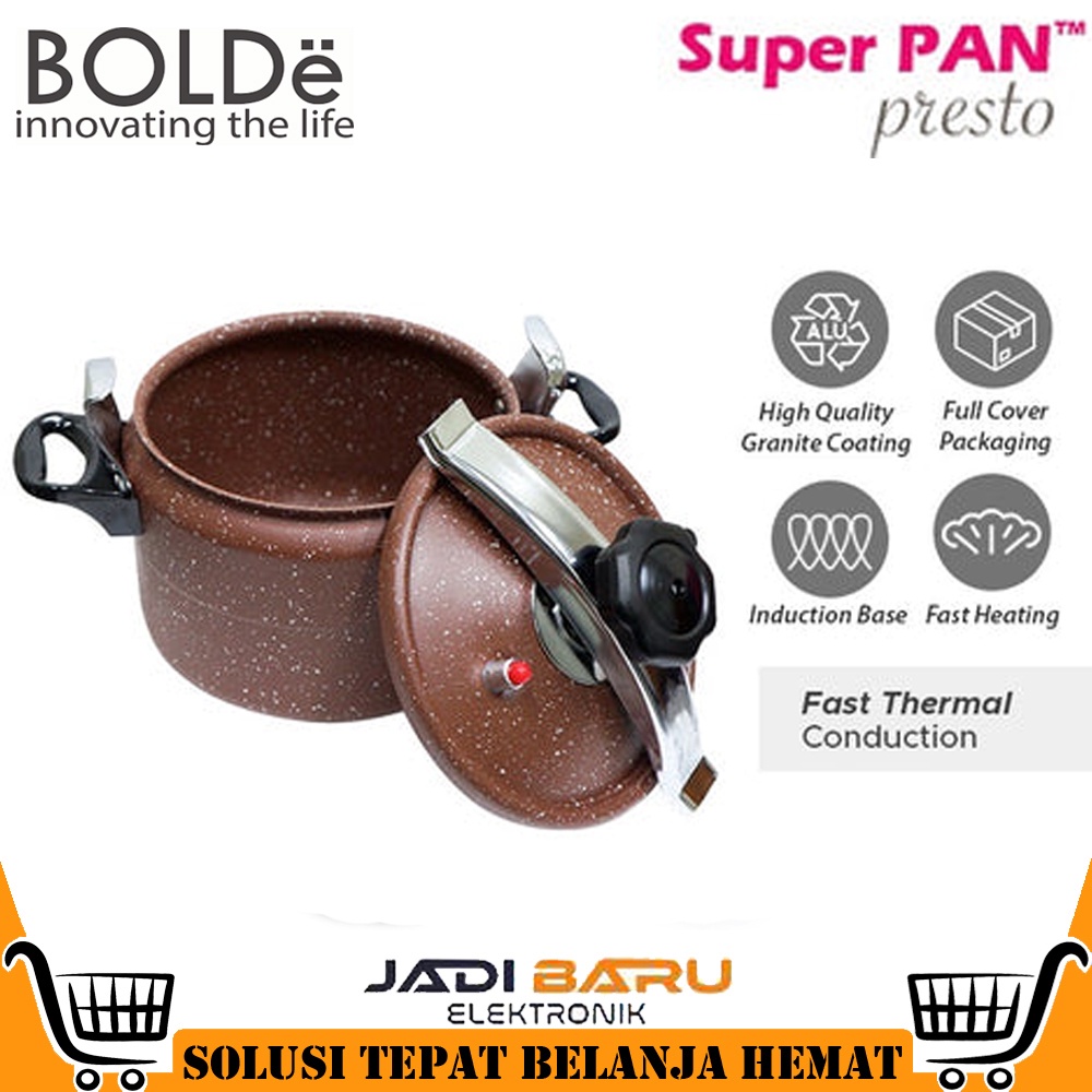 (Ready Cod) Panci Presto Bolde 7 Liter Granite / Bolde Super Pan Presto Granite - Panci Presto