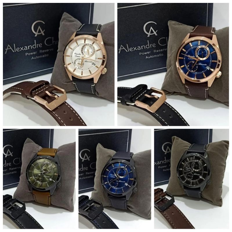 JAM TANGAN PRIA ALEXANDRE CHRISTIE ORIGINAL AC3041 AUTOMATIC KULIT GARANSI/ALEXANDER CRISTIE 3041