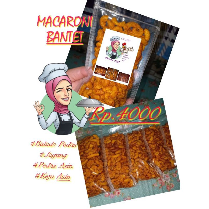 

Makaroni Bantat kering kemasan pouch 70gram varian rasa termurah murah