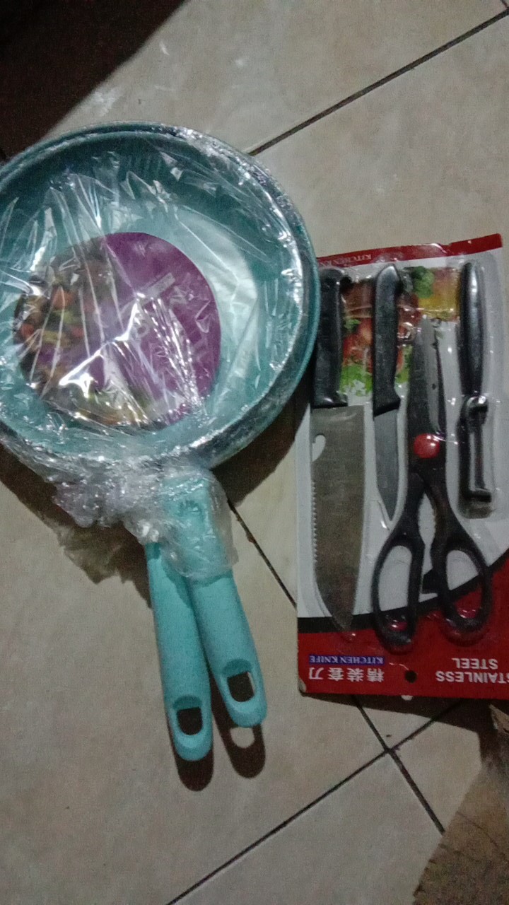 Pisau Set Gunting Peeler Pisau Dapur Stainless Steel Knife Set 4 In 1