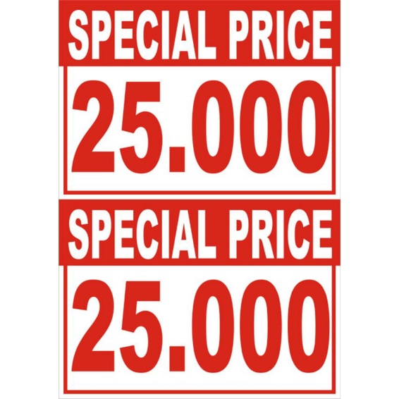

Special Price / KERTAS TULISAN LAMINATING / Kertas Harga Special Price / NAMETAG HARGA JUALAN / KERTAS OBRAL HARGA JUALAN