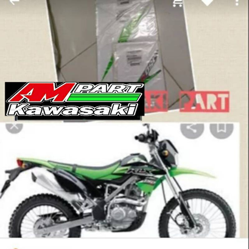 Striping stiker klx 150 bf se hijau original kawasaki
