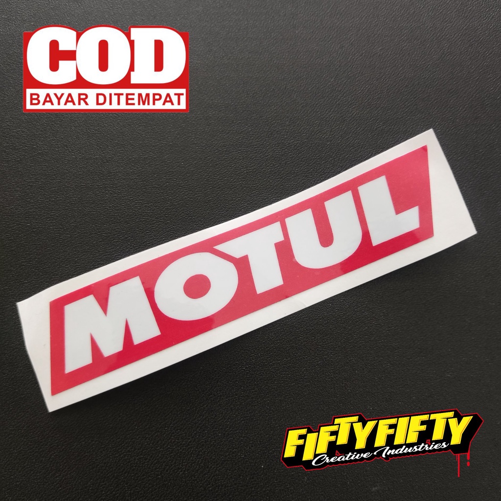 Stiker Print Cut MOTUL Stiker Printing Laminasi Glossy Stiker Motor Mobil Helm Sudah Membentuk Pola Desain