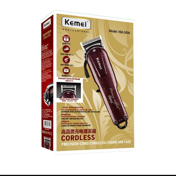 Hair Clipper Kemei 2600 - Alat Cukur Rambut Rechargeable Kemei Km-2600