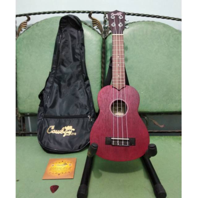 Ukulele Soprano Merk Cowboy Original Tipe UK-21 BL Bonus Tas Senar Pick Murah Jakarta