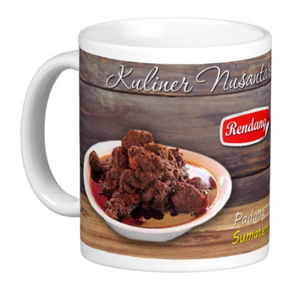 Mug Keramik Cetak Kuliner - Rendang Padang