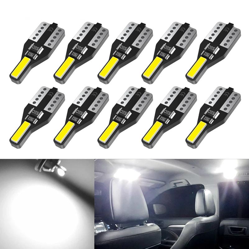 10pcs Bohlam Led Canbus T10 W5W 194 Super Terang Untuk Interior / Plat Nomor Mobil