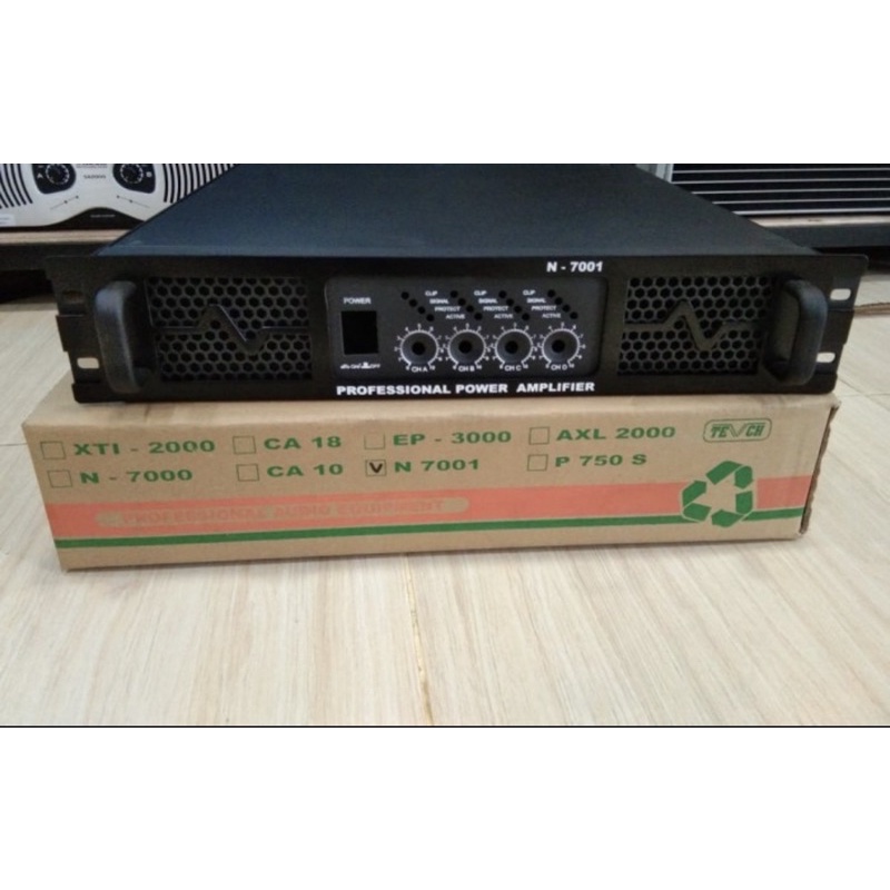 Box Power Amplifier N7001 4 channel + pcb + knop