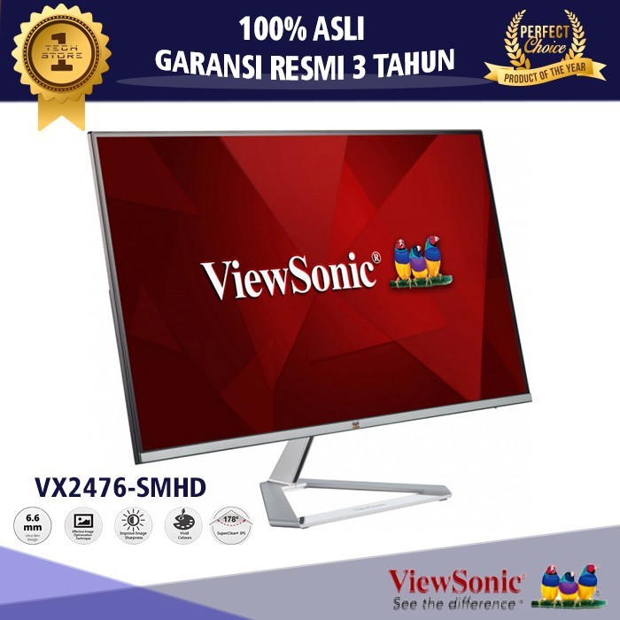 Monitor LED ViewSonic VX2476-SH IPS Monitor With Frameless Bezel 75Hz|| Xtrack74