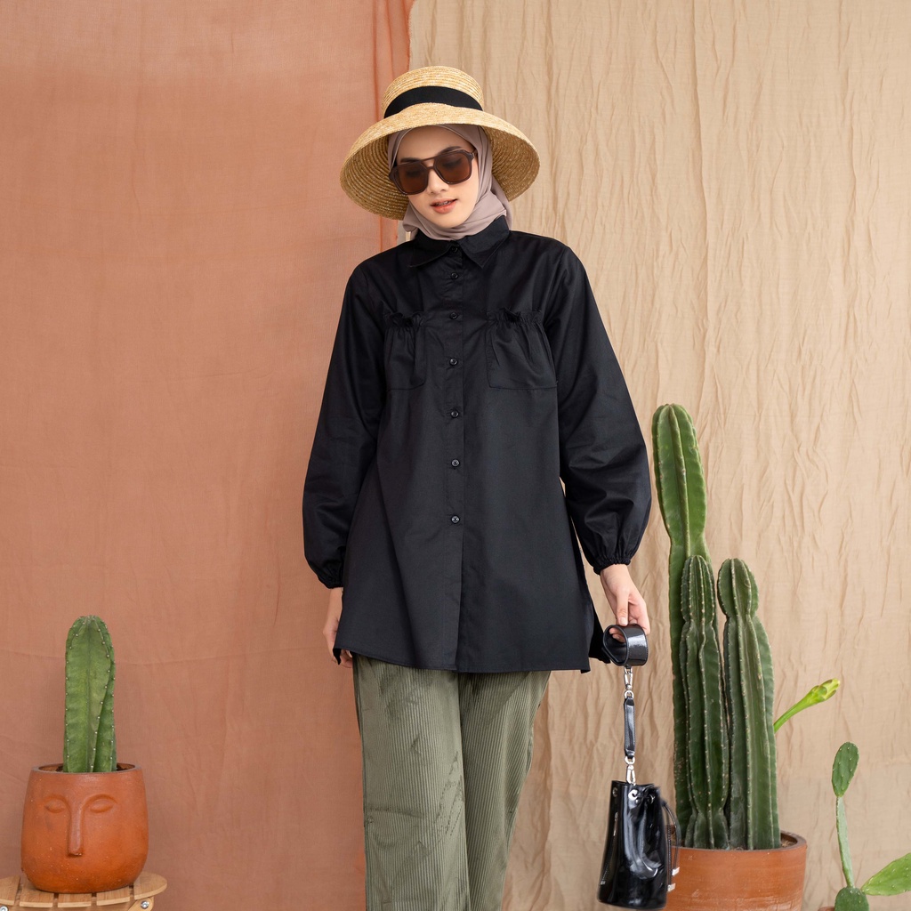 Maydee Tunik Aiko Couple Atasan Tunik Couple Kasual Premium-Aiko Black
