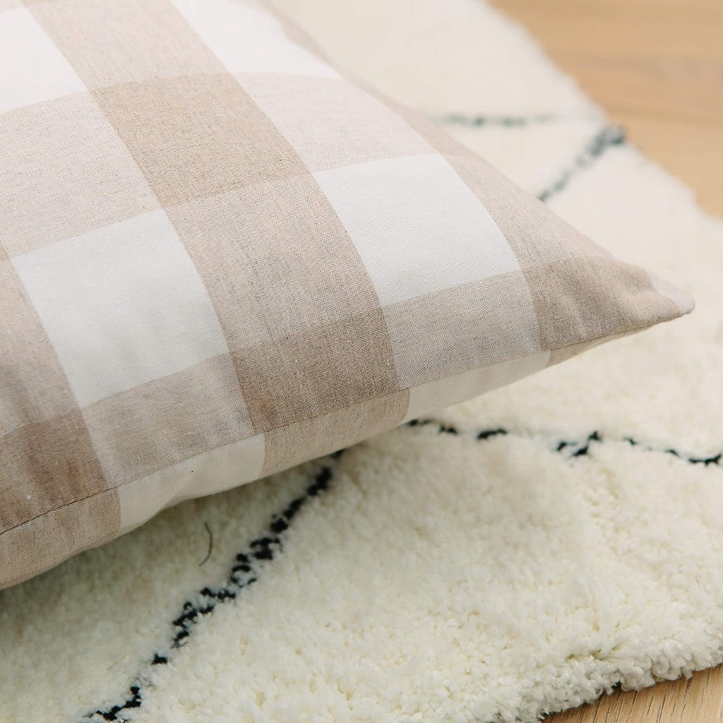 Sprei Aesthetic KOREA ROMANTIC kotak khaki katun jepang