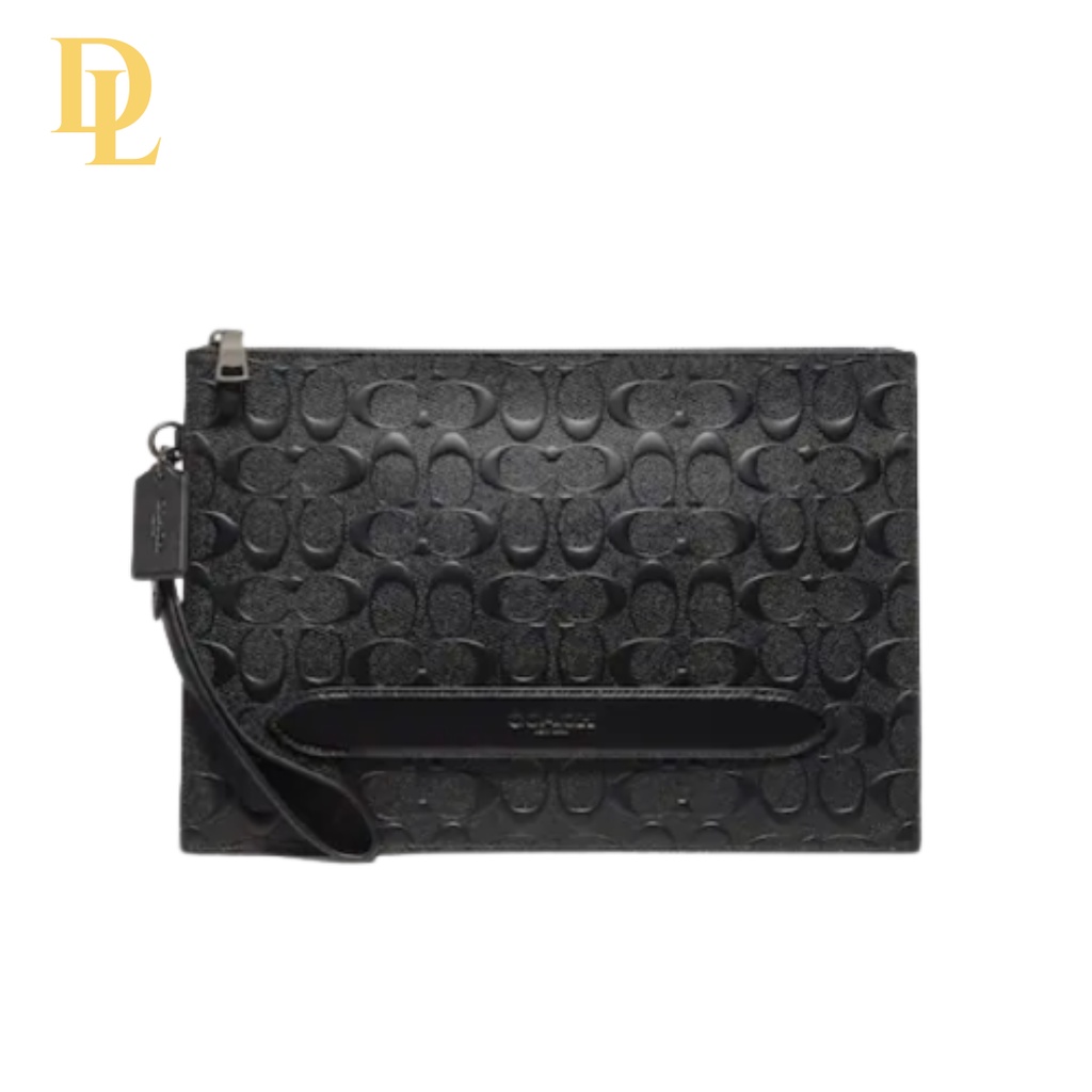COACH CLUTCH BAG MANHATTAN IN SIGNATURE EMBOSSED (75914)