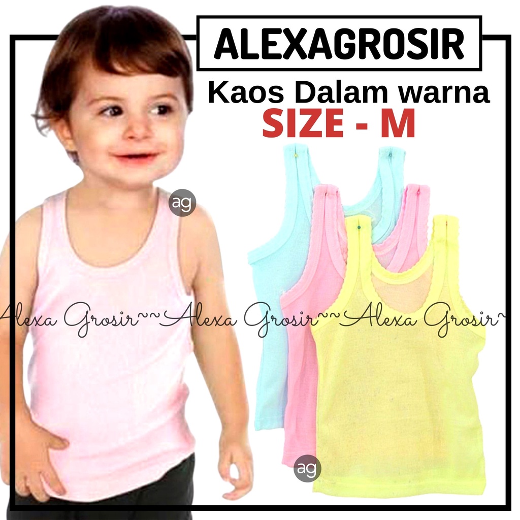 Singlet Anak Balita 3-12 Bulan Size  S M L XL 3L 4L / Kaos Dalam Anak Balita Murah / kaos dalam anak warna