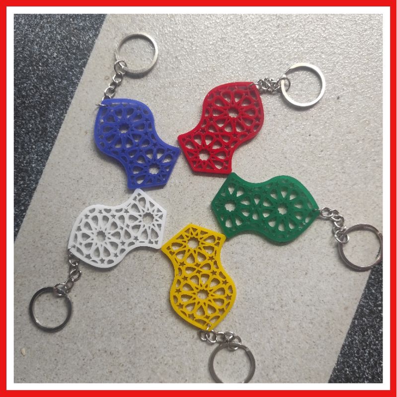 gantungan kunci/ganci terompah nabi ornament akrilik