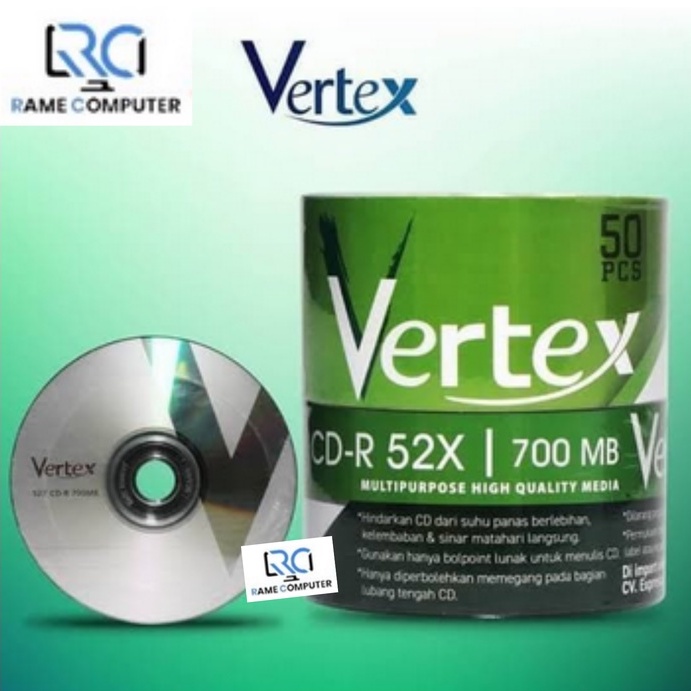 VERTEX CD-R BLANK 52X 700 MB JUAL PER KEPING ECER CD KOSONG