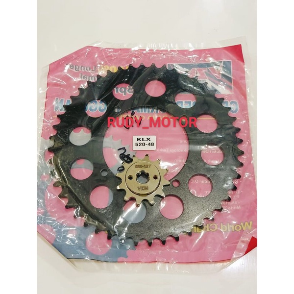 GIR GEAR DEPAN BELAKANG KLX150 KLX 150 BF DT S L 520 48 11 12 13 520 48 VZM Gir depan bisa pilih uku