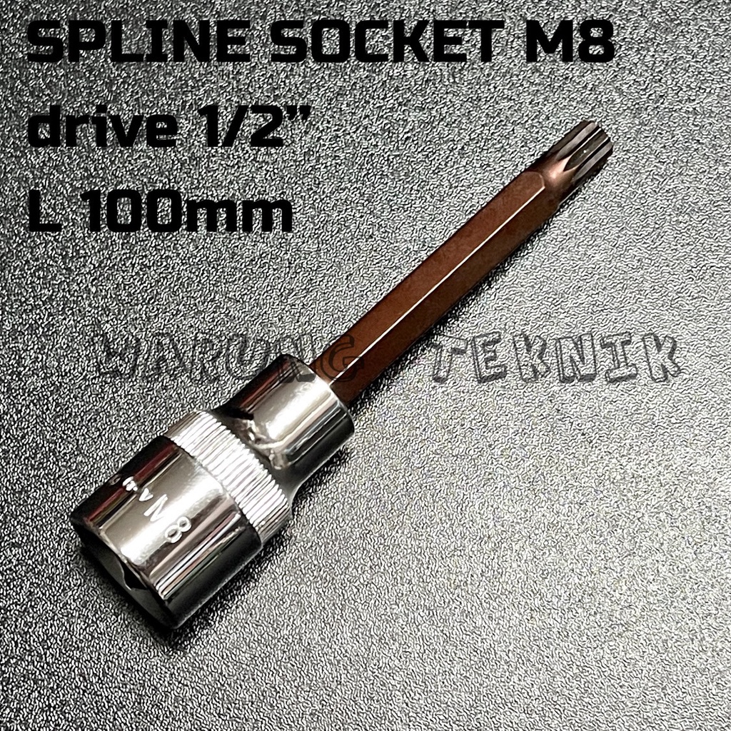 SPLINE SOCKET BIT XZN DRIVE 1/2&quot; L100 - Kunci Sok Spline Panjang 100 mm - M8 M10 M12 M14 M16