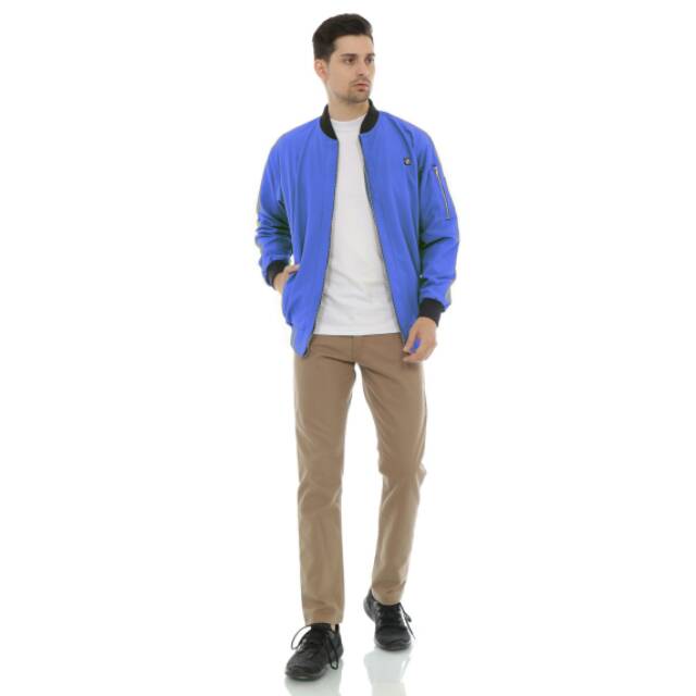 JAKET BOMBER BIRU EMWE Premium