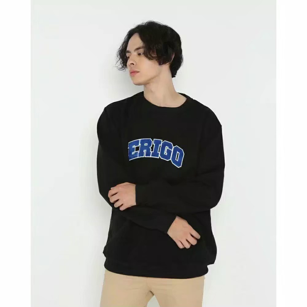 Sweatshirt Erigo - Sweater Crewneck ERG Bordir - Bahan Tebal Flecce Lokal Brand Original