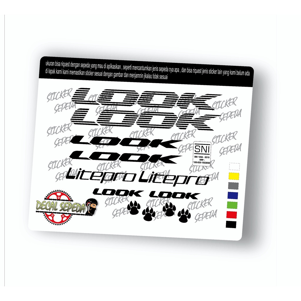 decal sepeda look - sticker sepeda look seli full cutting