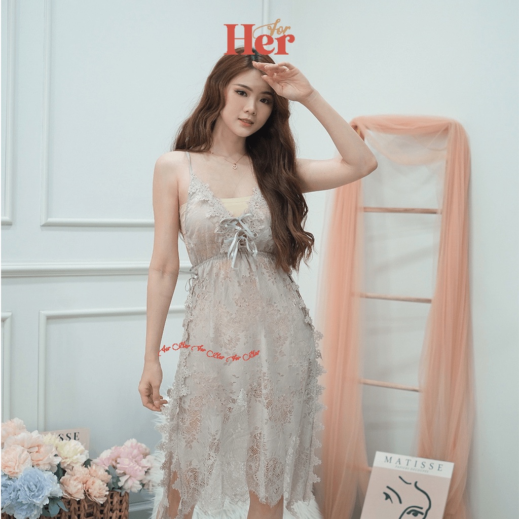 1164 Lingerie Sexy Sling Lace Renda Transparant Baju Tidur Seksi Hot Sleep Wear Premium Burkat Baju Dinas Malam Pertama All Size-5