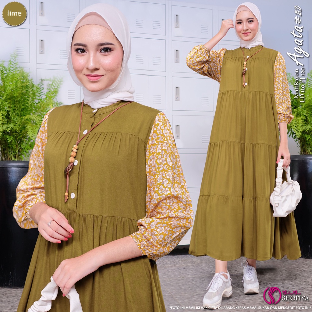 [RESTOCK] GAMIS DRESS FASHION MUSLIM // AGATA BY SHOFIYA-#10 Lime