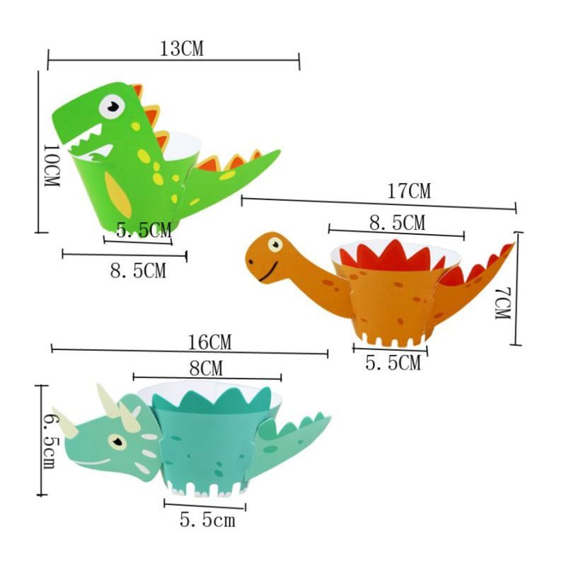 (CW1) Cupcake Wrapper Dino/Hiasan Kue Cupcake