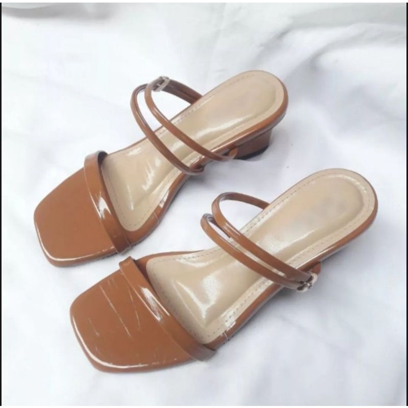 sandal wanita terbaru,sandal heels hak 3 cm simple GG0012