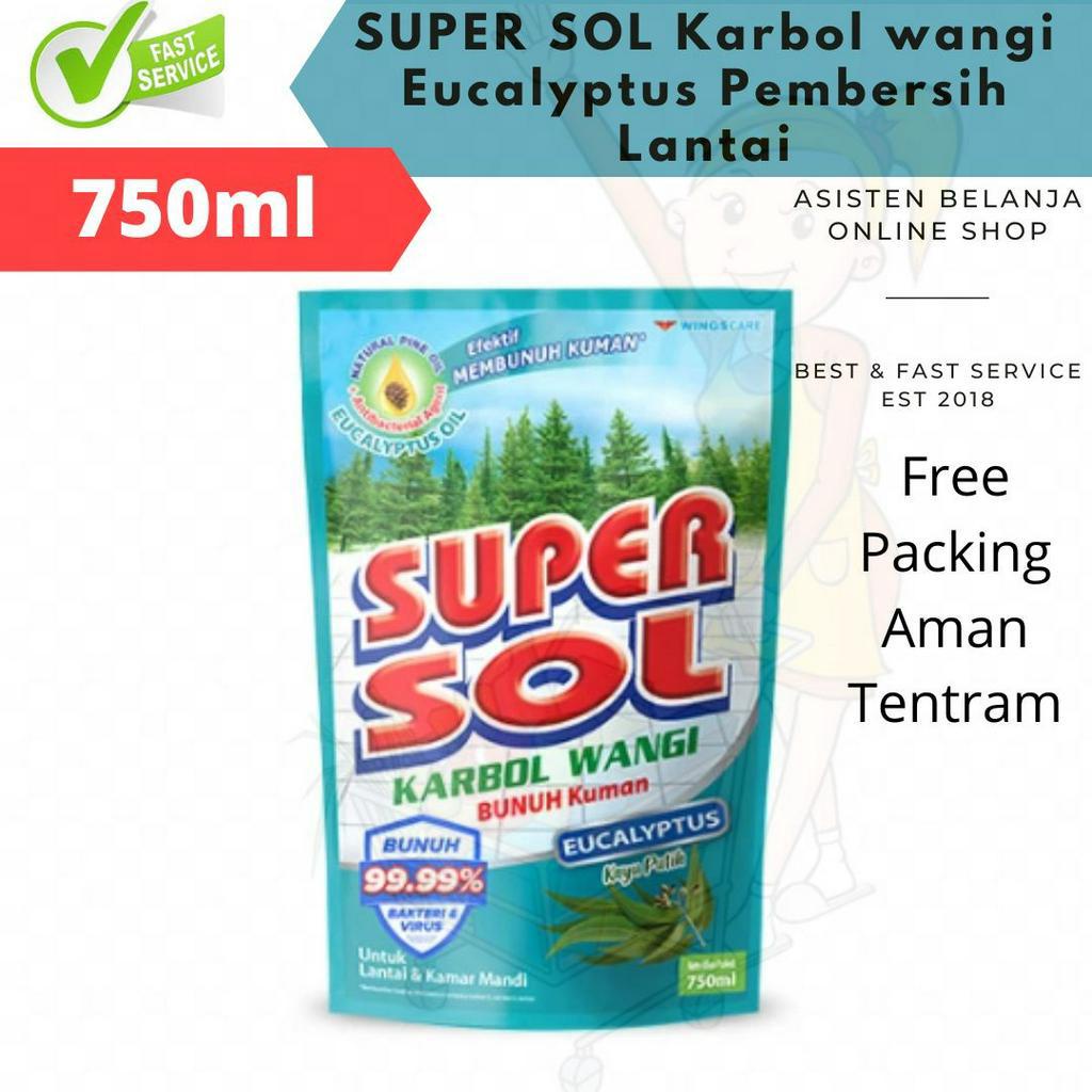 SUPERSOL Super Sol Karbol Wangi Cemara Pine Sereh Lemon Mint Eucalyptus 750 755 780 800 ml 800ml Pembersih Lantai Wipol SoKlin So Klin 750ml 755ml 780ml