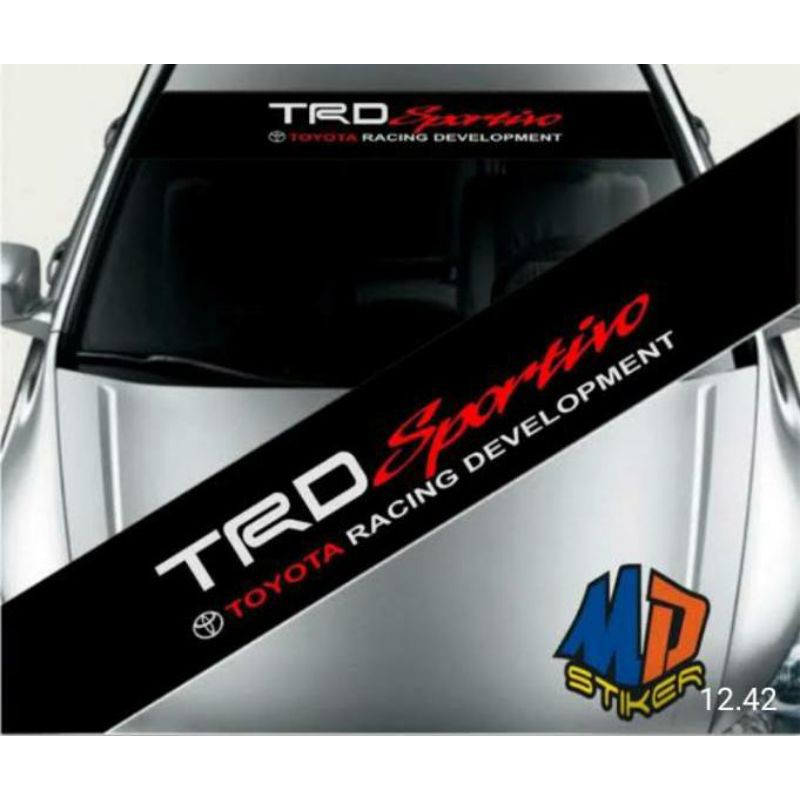 stiker kaca depan TRD SPORTIVO with Background hitam mobil universal