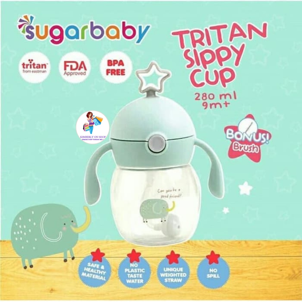 Sugar Baby Botol Minum TRITAN Sippy Cup Star (280ml , 9mo+) TSC ST 280