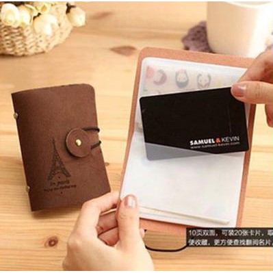 paris T| dompet KARTU Dompet kulit pu Name tag kerja Gantungan Kartu