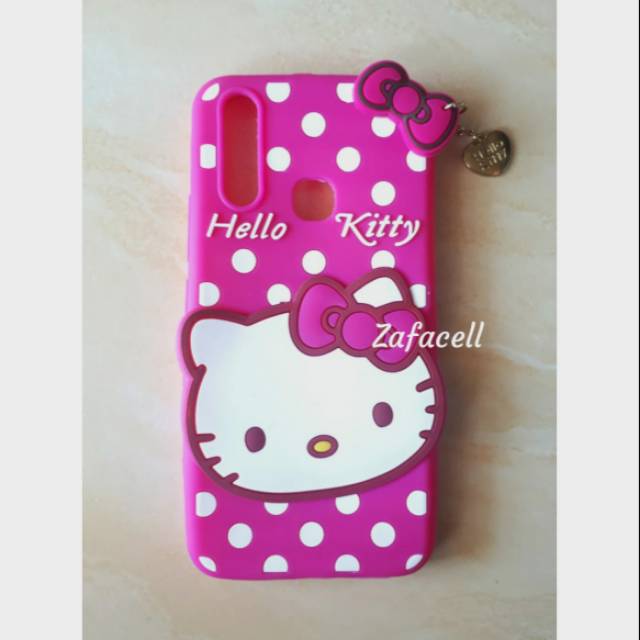 Softcase Vivo Y12 Y15 Y17 2019 Cover Case 3D Silikon karakter Kucing Hello kitty soft casing