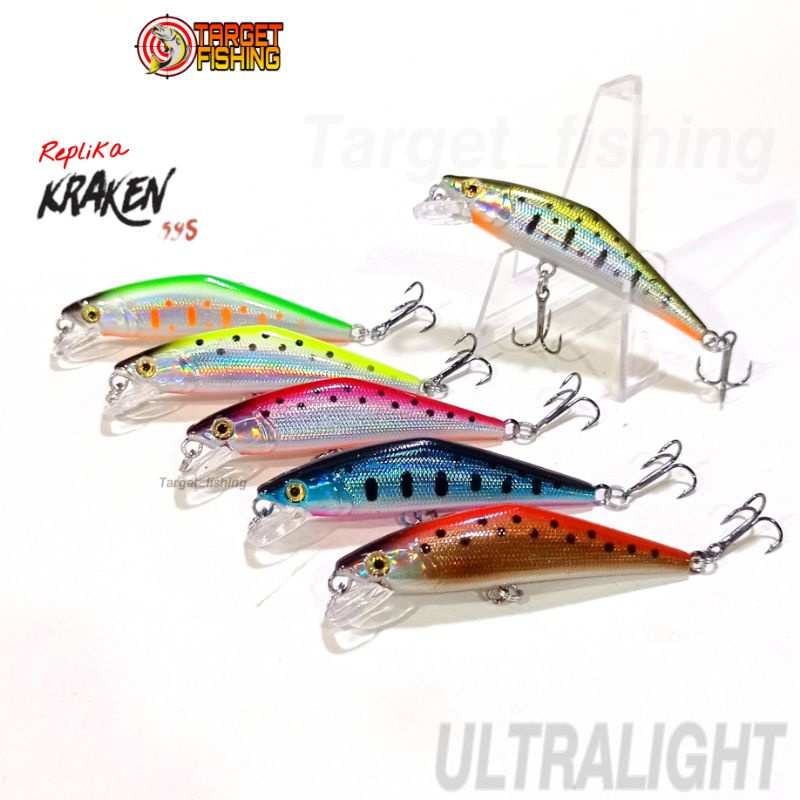 Minnow Sinking KRAKEN 59S Replika - Umpan Casting Ultralight