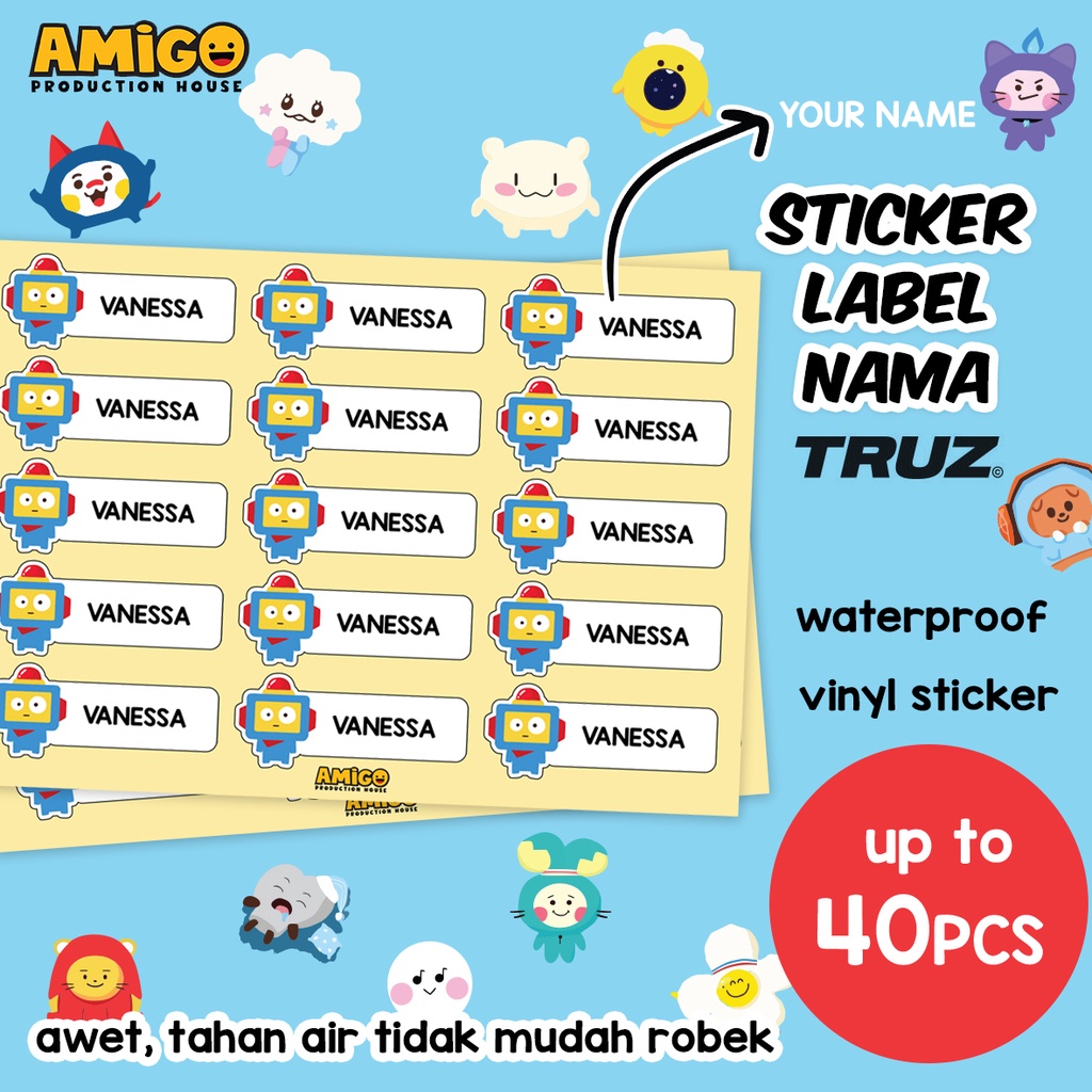 

Stiker Label Nama Truz Treasure Kpop Alat Tulis ATK Stiker Anak Murah Custom Imut Lucu Cute waterproof buku sekolah