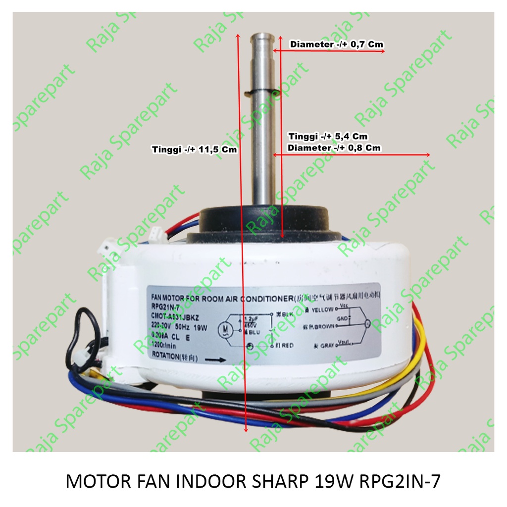 MOTOR FAN INDOOR AC SHARP 19W RPG2IN-7 / DINAMO KIPAS INDOOR AC SHARP 19W RPG2IN-7