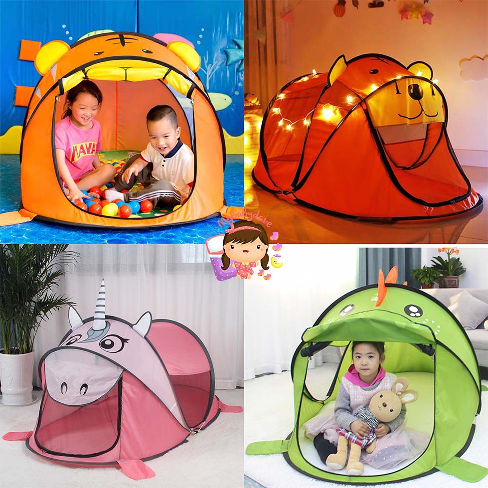 TENDA ANAK MODEL HEWAN BONUS TAS TENDA CAMPING ANAK LIPAT