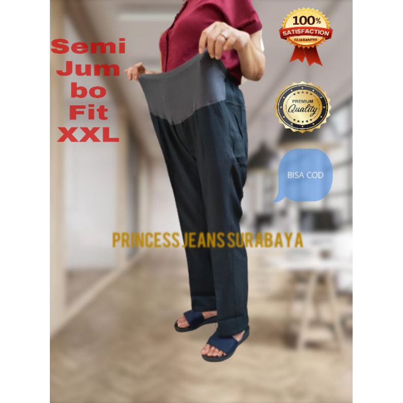 CELANA KERJA HAMIL PREMIUM SEMI JUMBO XXL kantor formal wanita ibu hamil bumil kerja jumbo Big size