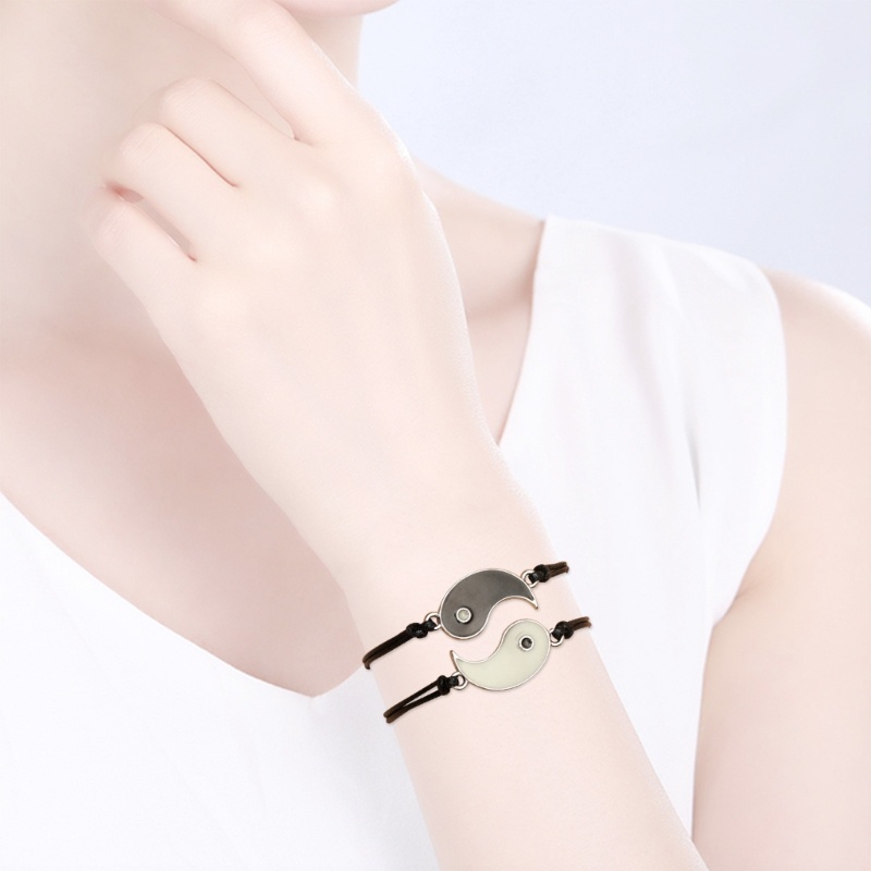 Set Gelang Tenunan Tangan Desain Yin Yang Untuk Anak Perempuan