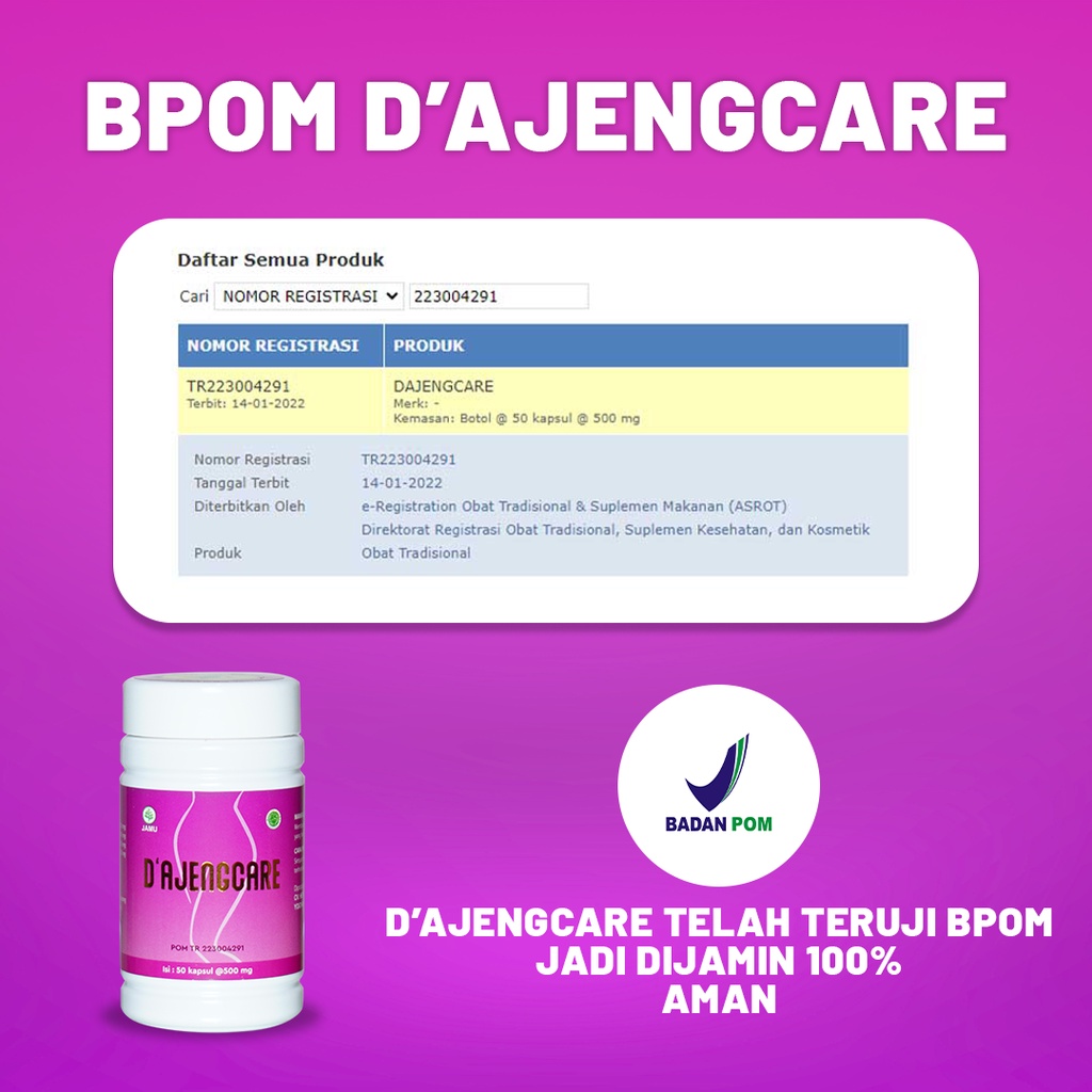 Obat Pelancar Haid keputihan gatal dan bau amis Herbal Alami BPOM D'ajengCare