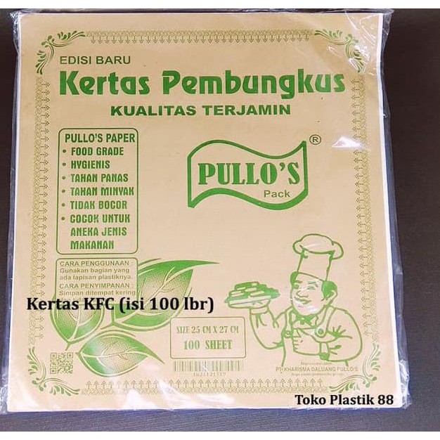 

*TERBAIK,,⋆ Kertas Pembungkus Nasi (isi 100) Kertas nasi KFC *bs*^