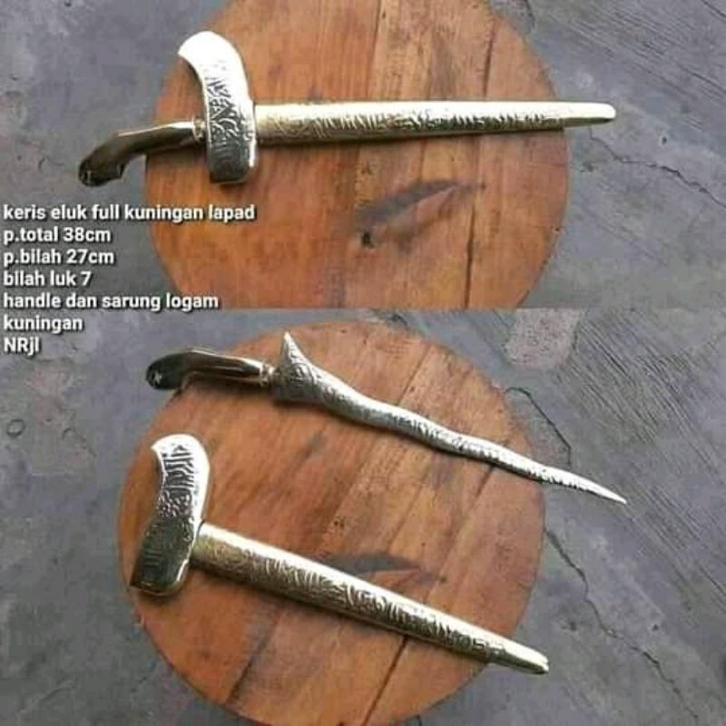 Keris eluk full kuningan lafadz