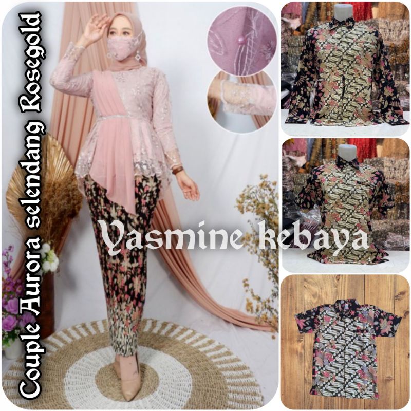 COUPLE KEBAYA AURORA SELENDANG SET KEMEJA BATIK MODERN / COUPLE AURORA SELENDANG KELUARGA  / AURORA 