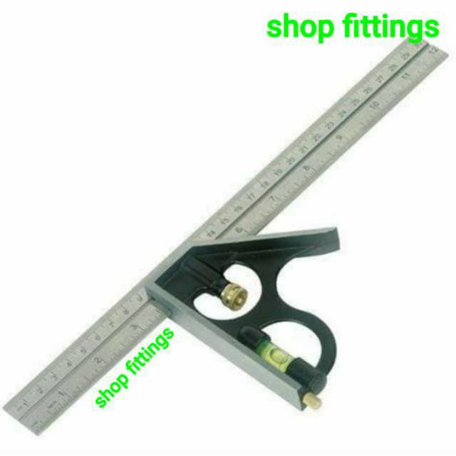 Sellery 24 400 Siku Tukang Kombinasi 30 cm Waterpass Combination Square 12"